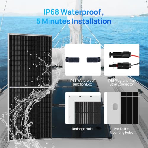 ECO-WORTHY 195W N-Type 18BB Bifacial Solar Panel, 1PC 12 Volt Monocrystalline Solar Panel with 25% High Conversion Efficiency, Ideal for RV, Boat, Roof, Farm,Home & Off-Grid Applications - style: 195W N-Type Solar Panel