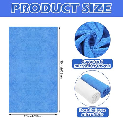 SmoothNovelty 10 Pcs Extra Large Microfiber Cloth 30" x 20" Large Floor Microfiber Towel Reusable Washable Free Lint Free Cloth Rag for Squeegee Mop Floor Window Housekeeping (White,Blue) - color: White, Blue
