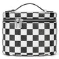 YFGBCX Checkered Makeup Bag Vanity Case with Divider Travel Toiletry Bag Women Cosmetic Bag Makeup Organizer Case - color: Checkered-Black