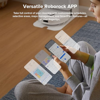 roborock Qrevo Series Robot Vacuum and Mop, 8000Pa Suction, Upgraded from Qrevo S, Anti-Tangle Brush, Smart Obstacle Avoidance, Auto Mop Washing, All-in-One Dock, 200RPM Spinning Mops, White(QV 35A) - color: White01