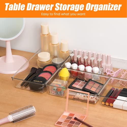Criusia 22 Pcs Drawer Organizer Bins, Acrylic Non Slip Kitchen Drawer Organizers Storage Tray Divider, Multifunctional Storage for Cosmetics, Bathroom, Tools, Kitchen and Office - size: 22 Pack