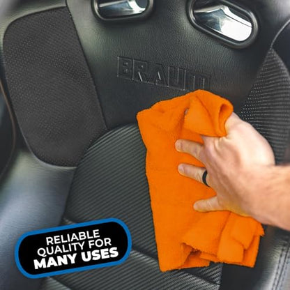 The Rag Company - Edgeless 365 Microfiber Towels (10-Pack) Premium 70/30 Blend, Professional Polishing, Wax Removal, Auto Detailing, 365gsm, 16in x 16in, Orange - color: Orange