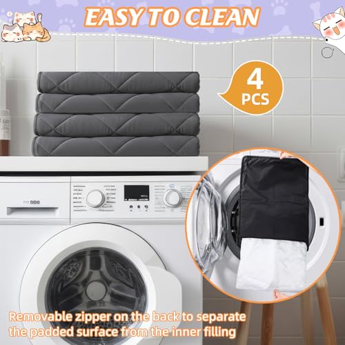 Riakrum 4 Pack Self-Heating Pet Mat for Cats and Small Dogs, Removable Washable Cover, Non-Slip Thermal Bed for Indoor/Outdoor Use, Portable and Comfortable for Pets(24 x 18 Inches)