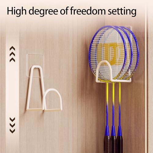 Multi Purpose Wall Mount Holder for Badminton Tennis Rackets Space Saving Organizers with Strong Adhesive Hook Wall Mount Holder