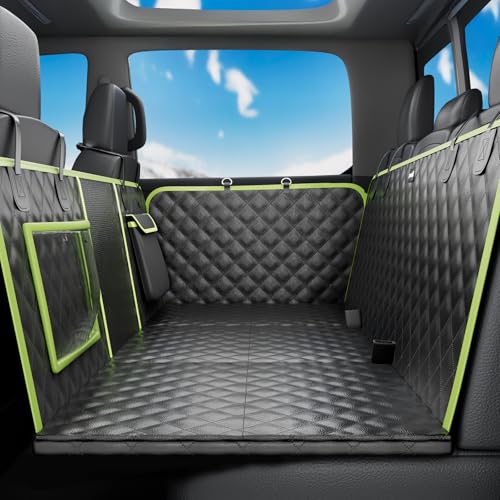Back Seat Extender for Dogs 57 * 28.7 in, Waterproof Leather Fabric Dog Car Seat Cover for Back Seat, Foldable in the Car, Hard PVC Panels Bottom Support to 330 lbs, Full Coverage for Full Size Truck - color: dog hammock style, size: For Full Size Truck /