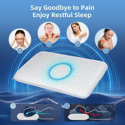 Ultra Thin Flat Pillows for Sleeping,Cooling Slim Memory Foam Pillow 2.25 in Height Ultra Thin Pillow,Low Profile Sleeper Pillows for Stomach Sleeper for Neck and Back Support Stomach sleeping pillow - size: Ultra Slim (2.25-Inch Height)