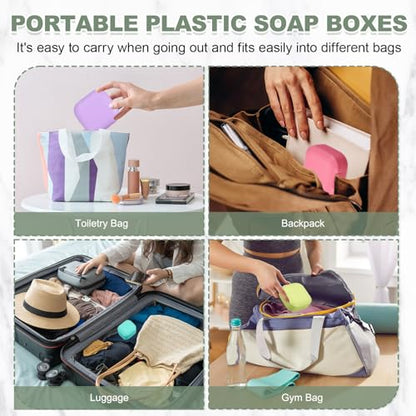 uxcell 2 Pcs Travel Soap Case, Portable Travel Soap Box Waterproof Holder Case, Airtight Dish Container with Lid for Shower Bathroom Outdoor Home Gym Hiking (Square, Pink)