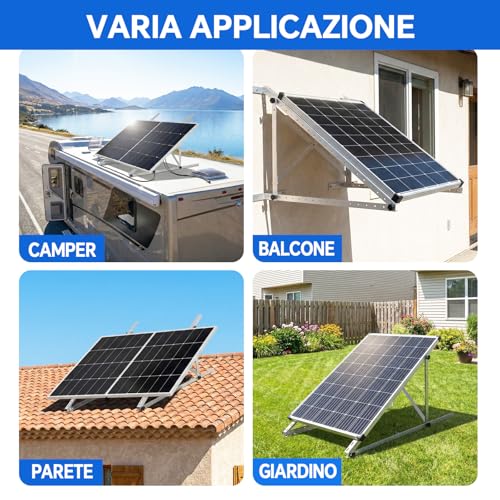 45" Solar Panel Mount Brackets Adjustable Solar Panel Tilt Mount Brackets for 100-400 Watts Solar Panel 2400Pa Windproof for Roof, RV, Ground, Boat and Off-Grid (Brackets with Cross Beams) - color: Upgrade silver