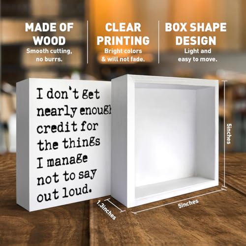 Funny Office Desk Decor Wooden Sign, Funny Office Decoration for Work Women Men, Gifts for Coworker Colleague