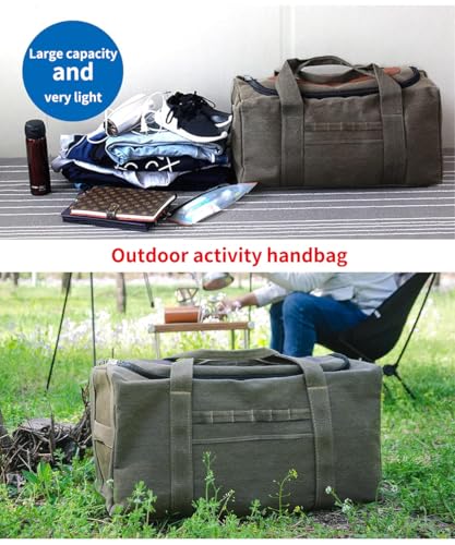 Large Military Duffle Bag Tactical Camping Storage Utility Tote Bag Camping Kitchen Organizer with Deployment Cargo Bag Travel Sports Equipment(Khaki,Medium 24.41"x11.81"x11.81") - size: Medium 24.41"x11.81"x11.81"