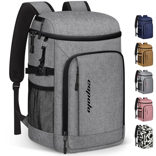 Capolo 36/45 Cans Cooler Backpack Insulated Waterproof for Women Men Lunch Backpack Coolers Leak Proof Soft Cooler Bags - color: Grey, size: 36 Cans