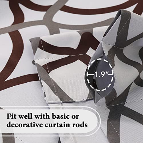 H.VERSAILTEX Blackout Curtain Valances for Kitchen/Bathroom - Thermal Insulated Window Valances for Living Room/Bedroom Rod Pocket Short Curtain 1 Panel, 52x18 inch, Geo in Brown and Gray - color: Geo in Brown and Gray