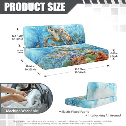 Sea Turtle Print Rv Dinette Cushion Covers Stretch Camper Cushion Covers Rv Seat Covers Stretchable Booth Seat Furniture Protector Portable Rv Sofa Cushions Replacement - color: Sea Turtle Pattern