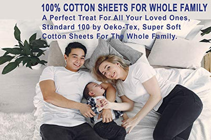 RUVANTI 100% Cotton Percale Sheets Full Size, Bloomex | Crisp Cooling, Deep Pocket 16", Soft Breathable & Durable, Hotel-Style, 4 Piece Set - color: Bloomex, size: Full