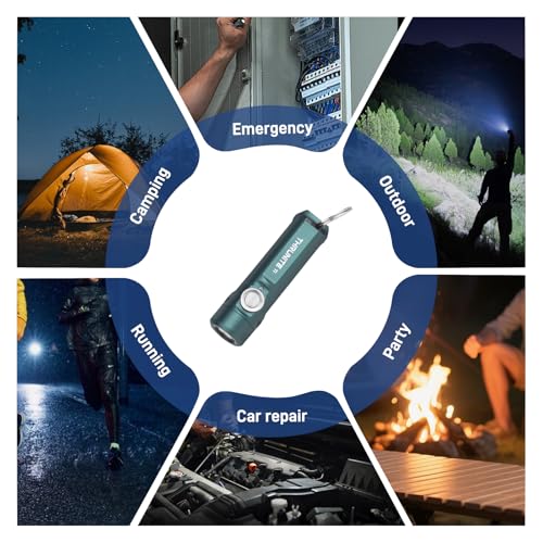 ThruNite Ti Keychain Flashlight, USB-C Rechargeable EDC Pocket Light, 650 Lumens with Magnetic Tailcap, 5 Modes, IPX-6 Waterproof Mini Flashlight for Camping, Everyday Carry (Genie Blue) - color: Genie Blue