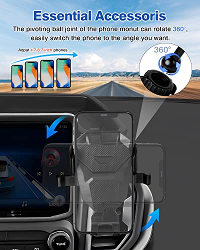 Autorder Phone Holder Mount for Jeep Grand Cherokee 2022 2023 2024 2025/Grand Cherokee L 2021 2022 2023 Center Console Dashboard Organizer with Phone Stand with Anti-Slip Mat - color: 2022-2025 Jeep Grand Cherokee