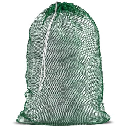 Handy Laundry Mesh XL Laundry Bags - Durable, Machine Washable with Secure Drawstring Closure - Perfect for College Dorms, Laundromats, Apartments (Green, Large 24" x 36") - color: Green