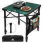 Camping Table Portable Foldable with Adjustable Height, Lightweight Collapsible Aluminum Roll-Up Camp Table with Storage Bag & Carry Bag, Heat-Resistant for RV Picnic BBQ Camping (Medium 20"×18") - size: Medium 20"×18" - Side Table Height (26"H)