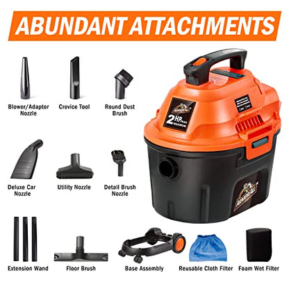 Armor All AA255W Wet/Dry Utility Vac 2.5 Gallon, 2.5-Gallon,120 Volts (AC), Orange/Black - size: 2.5 Gallon-AC