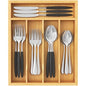 Lifewit Silverware Drawer Organizer, Utensil Tray for Kitchen, Flatware and Cutlery Holder, Storage for Spoons Forks Knives, 9.9 x 12.8", Natural - size: 9.9''W x 12.8''D