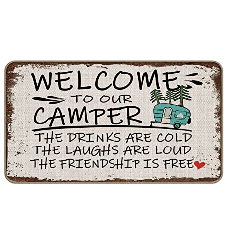 Funny Camping Camper Door Mat 17 x 30, Camper Rugs for Inside, Outdoor Camp Door Rug,RV Welcome Mat Door Mat, Camping Gifts for Men Women - color: Color 28