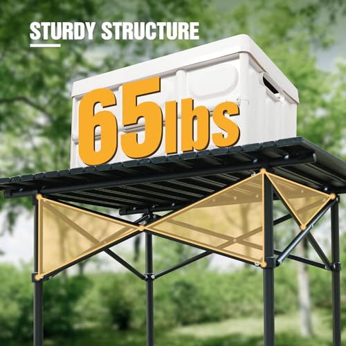 REDCAMP Roll Up Camping Tables that Fold Up, Lightweight Portable Compact Metal Camp Table for Grill Outdoor Picnic, Black Square 28x28 inches - size: 28"Lx28"Wx28"H