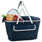 Picnic at Ascot Patented Insulated Folding Picnic Basket Cooler- Designed & Quality Approved in the USA - color: Navy/White