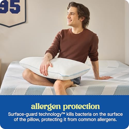 Sealy Dreamlife King Size Memory Foam Cooling Pillow with Surface Guard Technology, Removable Machine-Washable Cover, 1 Year Limited Warranty, White - size: King, style: 1 pack