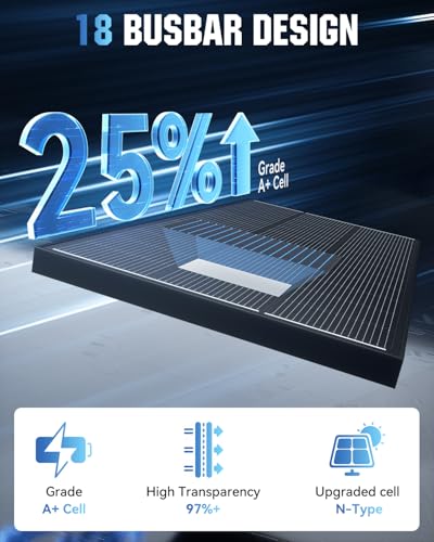 200 Watt Solar Panel Kit, 18BB 200W N-Type Solar Panels 25% Efficiency, 30A Charge Controller, 10AWG Solar Cable and Tray Cable, Black Z Brackets Boat, Camper - style: 200W KIT