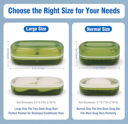 AIMAIAIMAI Soap Holder - Portable Travel Soap Case with Draining Layer - Perfect for Bathroom, Gym, Camping, Traveling (Green) - color: Green Style a