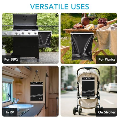 Disposable Car Trash Bag - Large Capacity - Car Garbage Bag Hanging from Headrest - Easy to Stick-On, Leakproof, Smellproof Car Trash Can - Ideal for Travel, Camping, and Home Use (All Black, 50) - color: All Black