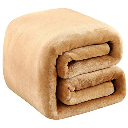 Polar Fleece Throw Blankets Travel Size for The Bed Extra Soft Brush Fabric Super Warm Sofa Throw Blanket 50" x 61"(Camel Travel) - color: Camel, size: Travel (50-Inch-by-61-Inch)