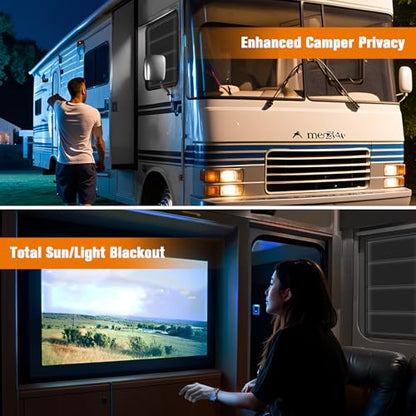 Hook&Loop RV Window Shade Cover 16x25 Inches - Foldable Blackout for Door, Windshield & Side Windows UV Protection, Privacy & Heat Blocking No Tool Installation, Essential Camper Accessories - size: Hook&Loop