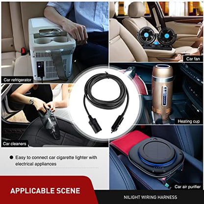 Nilight NI-WA-01C Cigarette Lighter Extension Cord Cable Heavy Duty 14ft 12V/24V Car Charger with Cigarette Lighter Socket (Pack of 2) - color: 4,3 m Zigarettenanzünder schwarz
