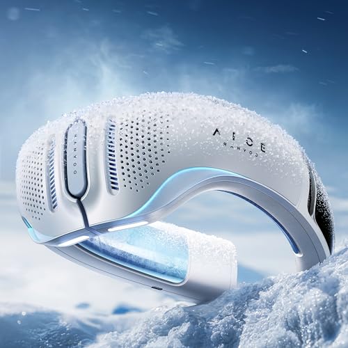 RANVOO AICE LITE Plus 2025 Max Cooling Airflow [No.1 Coolest & Most Durable] Neck Air Conditioner, Ultimate Immersive Personal AC 6000 mAh Rechargeable Neck Fan Blow Cold Air, for Mom/Dad, Ice White - color: Ice White