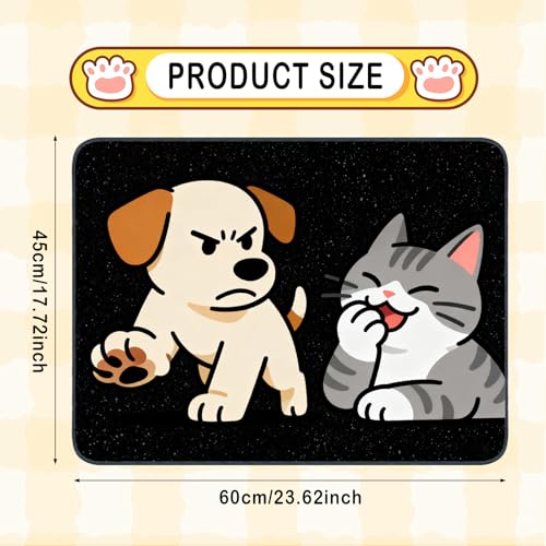 Nuxovilar Dog Supplies pet Food mat 23.62×17.71 inches Polyester mat for Dog Food and Water Bowls pet placemat Home Crate Travel - color: TT17784