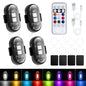 Mcbazel 4 Pcs Wireless Rechargeable Magnetic LED Strobe Lights, 8-Colors USB Waterproof Anti-Collision LED Car Flashing Warning Light with Remote Control for Cars, RC Cars, Bikes, Motorcycles