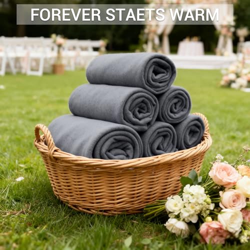 CULVE 24 Pack Fleece Throw Blanket 50x60 - Soft Lightweight Blankets in Bulk for Wedding, Gifts Pet Home Bed Sofa Couch Office Travel(Gray) - color: Gray