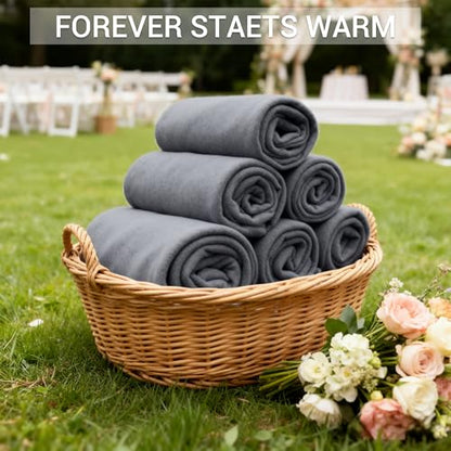 CULVE 24 Pack Fleece Throw Blanket 50x60 - Soft Lightweight Blankets in Bulk for Wedding, Gifts Pet Home Bed Sofa Couch Office Travel(Gray) - color: Gray