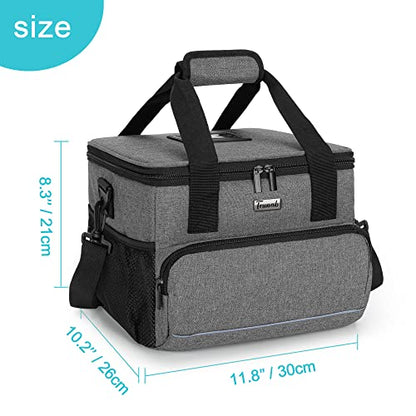 Trunab Insulated Medical Bag with Adjustable Dividers, Medicine Supplies Water-Resistant Bag for Home, Travel, Camping, Empty Bag - Patented Design,Grey - color: Grey, size: Large