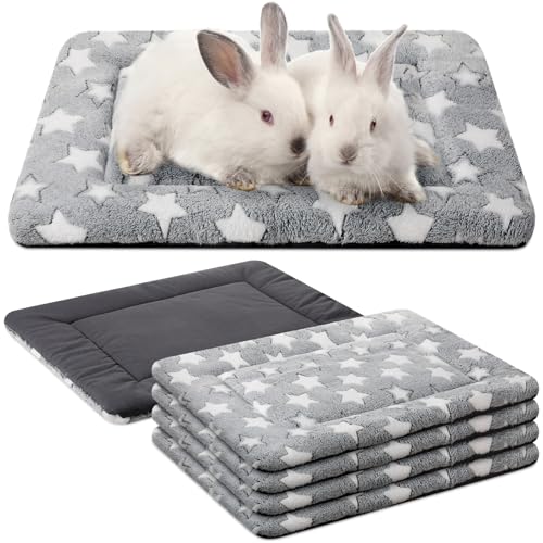VitalCozy 4 Pcs Dog Crate Pads, Ultra Soft Warm Washable Anti-Slip Kennel Bed Mat for Pets, Reversible, Replaceable, Cage Liner for Small Medium Large Dogs and Cats(18 x 14 x 1.6 Inch,Star,Gray) - color: Gray, size: Rectangular 18 x 14 x 1.6 Inch