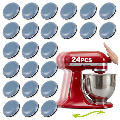 Appliance Sliders for Kitchen 24 PCS Self-Adhesive Small Kitchen Finds Appliance Slider Hacks Easy to MovIing & Space Saving Must Have Home Gadgets Mixer Accessories for Countertop - size: 24Pcs-19mm-Grey
