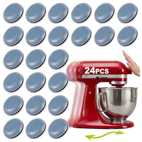 Appliance Sliders for Kitchen 24 PCS Self-Adhesive Small Kitchen Finds Appliance Slider Hacks Easy to MovIing & Space Saving Must Have Home Gadgets Mixer Accessories for Countertop - size: 24Pcs-19mm-Grey