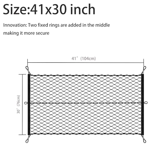 Goods Nets 41 x 30 Inch Cargo Net Luggage Net Storage Net with Hooks Small Mesh Cargo Net for Car Trunk Accessories Trunk Organization & Secure Cargo Storage