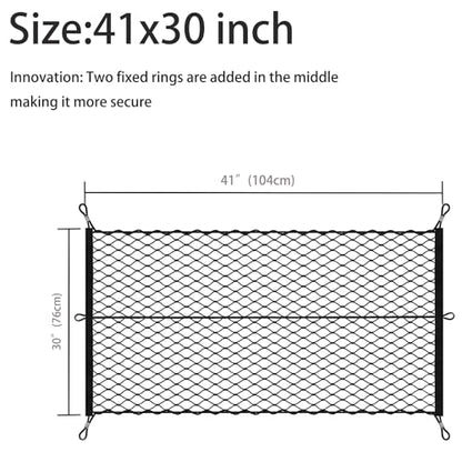 Goods Nets 41 x 30 Inch Cargo Net Luggage Net Storage Net with Hooks Small Mesh Cargo Net for Car Trunk Accessories Trunk Organization & Secure Cargo Storage