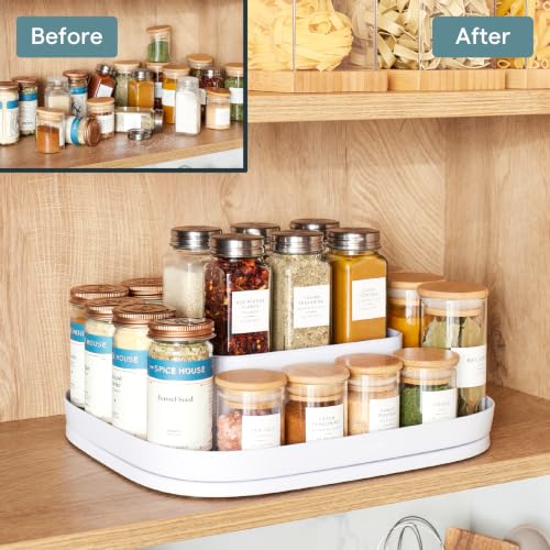 YouCopia MagicTrack Spice Turntable, 2-Tier Rectangle Lazy Susan Organizer - size: Spice Turntable