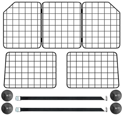 Dog Car Barrier for SUVs, Van, Vehicles, Adjustable Large Pet Barriers, Universal Fit Heavy-Duty Wire Mesh Dog Guard, Pet Divider Gate for Truck Cargo Area, Safety Car Divider, 61.9 Inches - size: 61.9 Inch