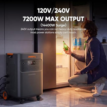 Jackery Solar Generator 5000 Plus Portable Power Station with Extra Battery and 500W, 10kWh LFP Battery, 7200W AC Output Solar Generator for Home Use, Emergency Backup - style: Explorer 5000 Plus+EB+500X