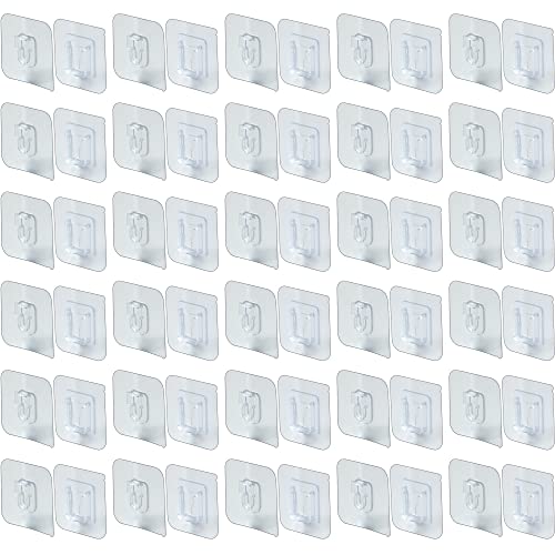 IFAMIO 30 Pack Double Sided Adhesive Wall Hooks Self-Adhesive Nail Free No Damage Multi-Purpose Hooks Clear Picture Hanging Sticky Wall Hooks for Bathroom Kitchen Office Hanging
