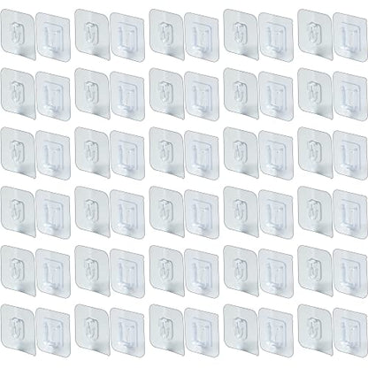 IFAMIO 30 Pack Double Sided Adhesive Wall Hooks Self-Adhesive Nail Free No Damage Multi-Purpose Hooks Clear Picture Hanging Sticky Wall Hooks for Bathroom Kitchen Office Hanging